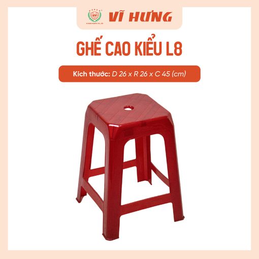Ghế nhựa cao kiểu L8 - 6162 - Ảnh 4