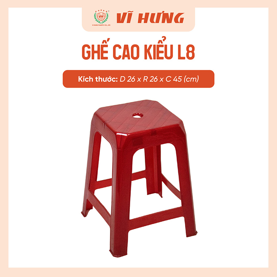 Ghế nhựa cao kiểu L8 - 6162 - Ảnh 4