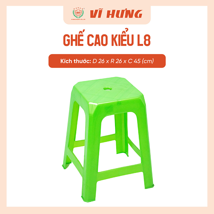 Ghế nhựa cao kiểu L8 - 6162 - Ảnh 6