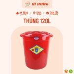 Thùng Nhựa 120 Lít Có Nắp Mã 6630