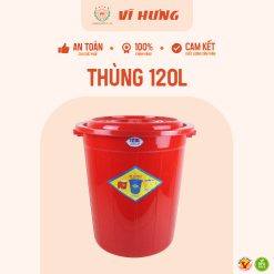 Thùng Nhựa 120 Lít Có Nắp Mã 6630