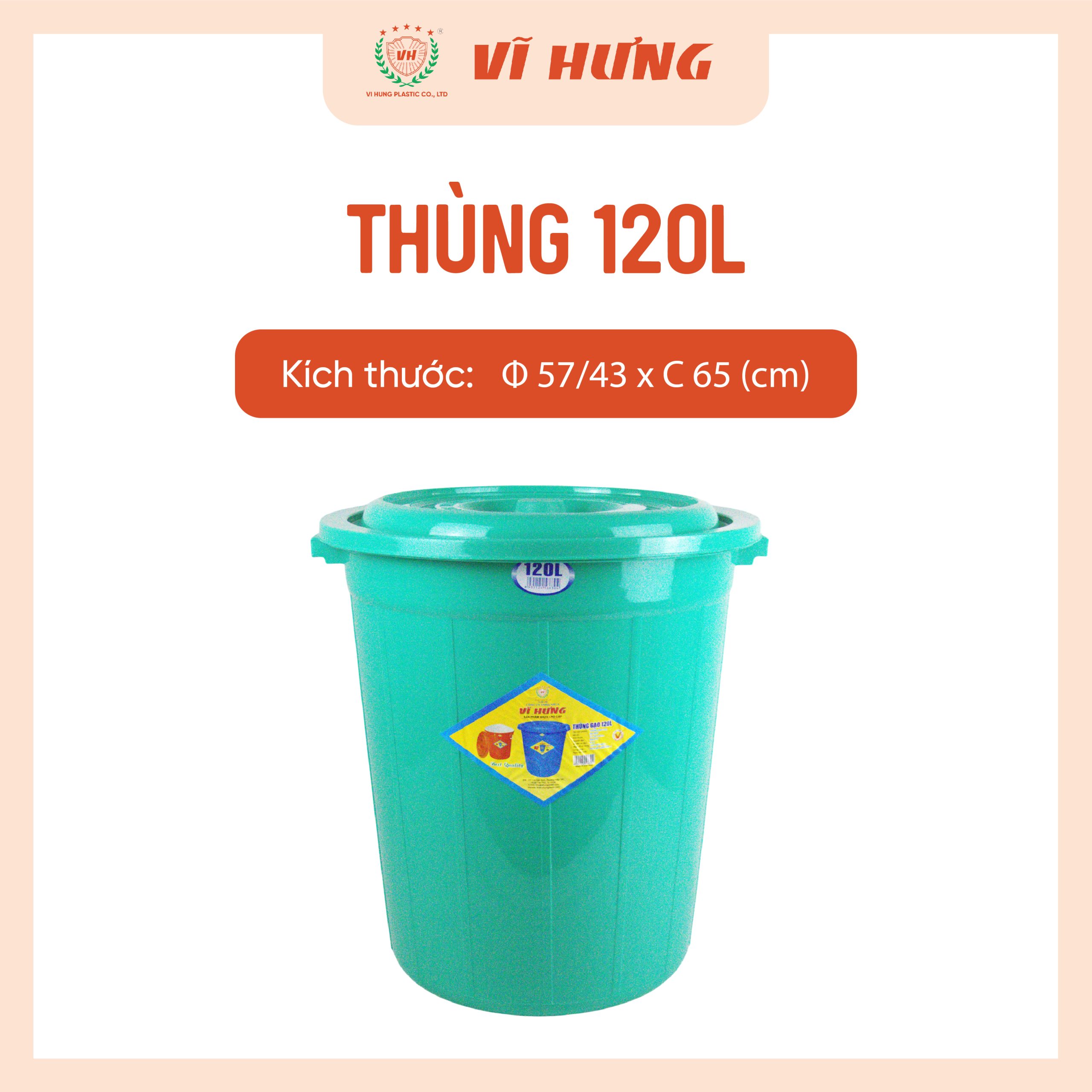 Thùng Nhựa 120 Lít Có Nắp Mã 6630 - Ảnh 3