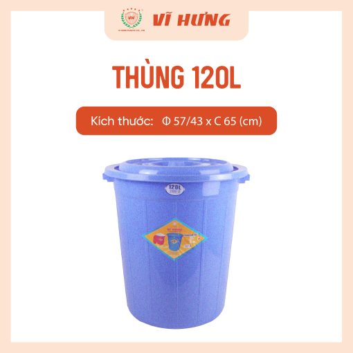 Thùng Nhựa 120 Lít Có Nắp Mã 6630 - Ảnh 4