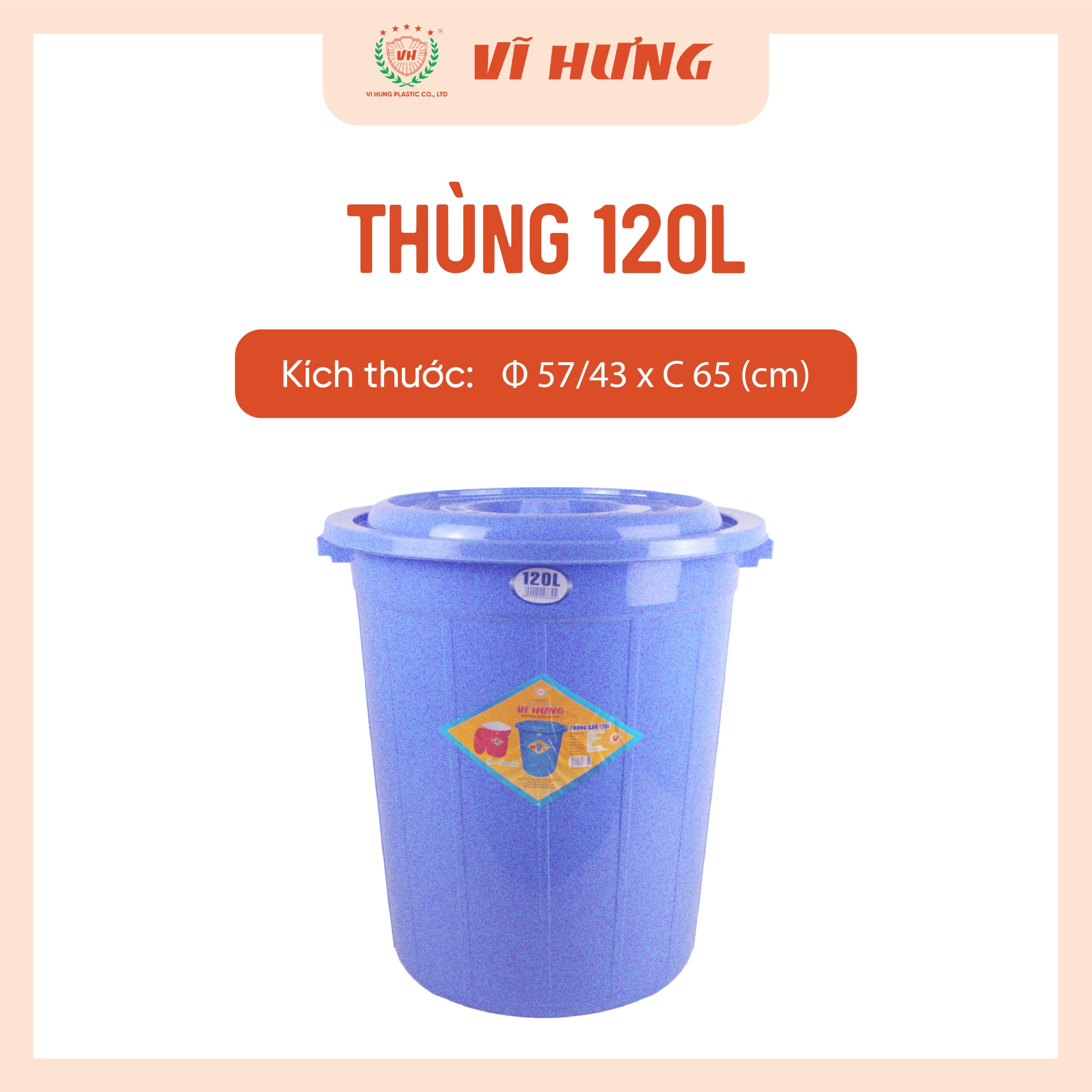 Thùng Nhựa 120 Lít Có Nắp Mã 6630 - Ảnh 4