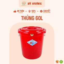 Thùng Nhựa 60 Lít Có Nắp Rời Mã 6646