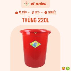 Thùng Nhựa 220L Có Nắp Mã 6653