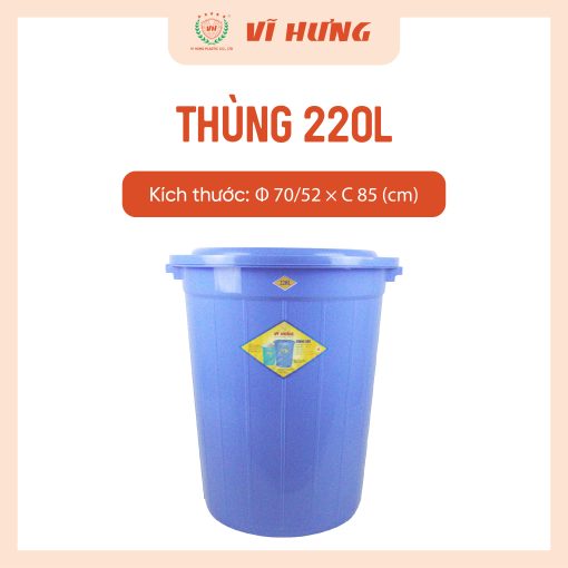 Thùng Nhựa 220L Có Nắp Mã 6653 - Ảnh 4