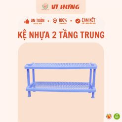 Kệ nhựa 2 tầng trung