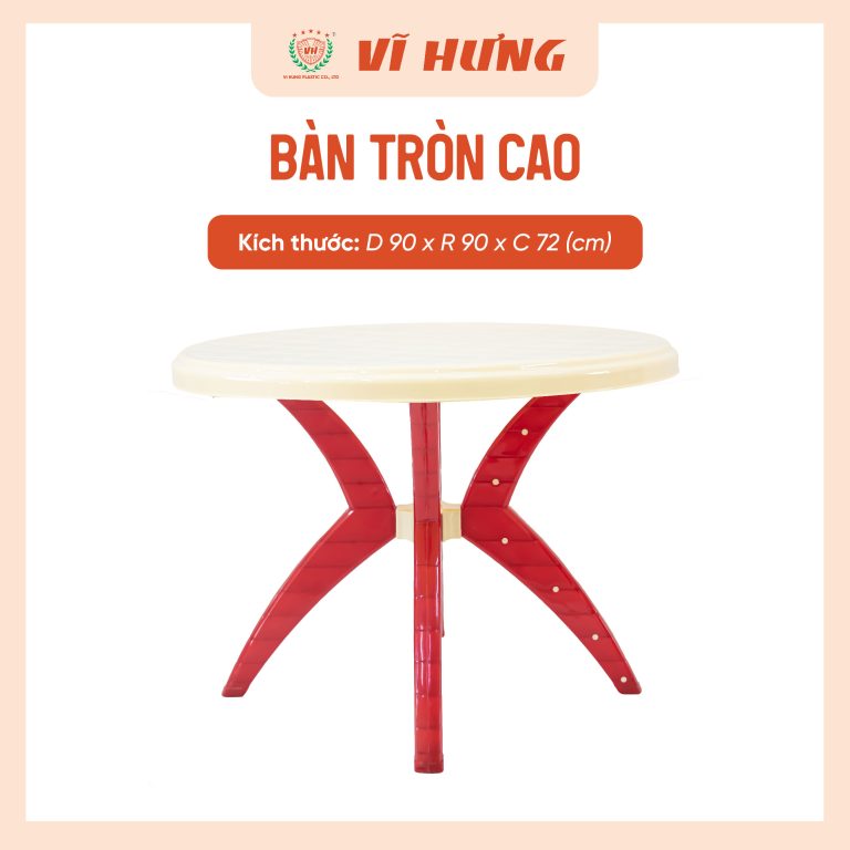 bàn nhựa tròn cao 6004