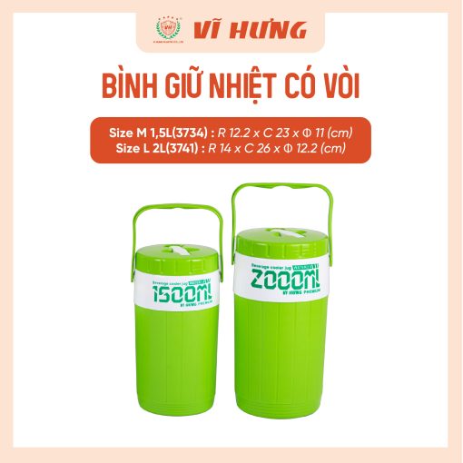BÌNH GIỮ NHIỆT TRÒN CÓ VÒI 1.5L (3734), 2L (3741) - Hình ảnh 5