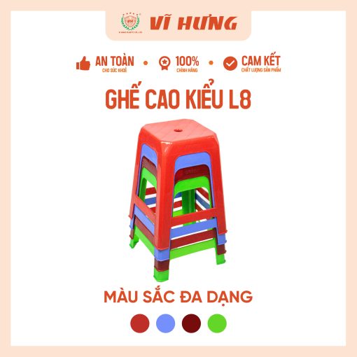 Ghế nhựa cao kiểu L8 - 6162 - Ảnh 2