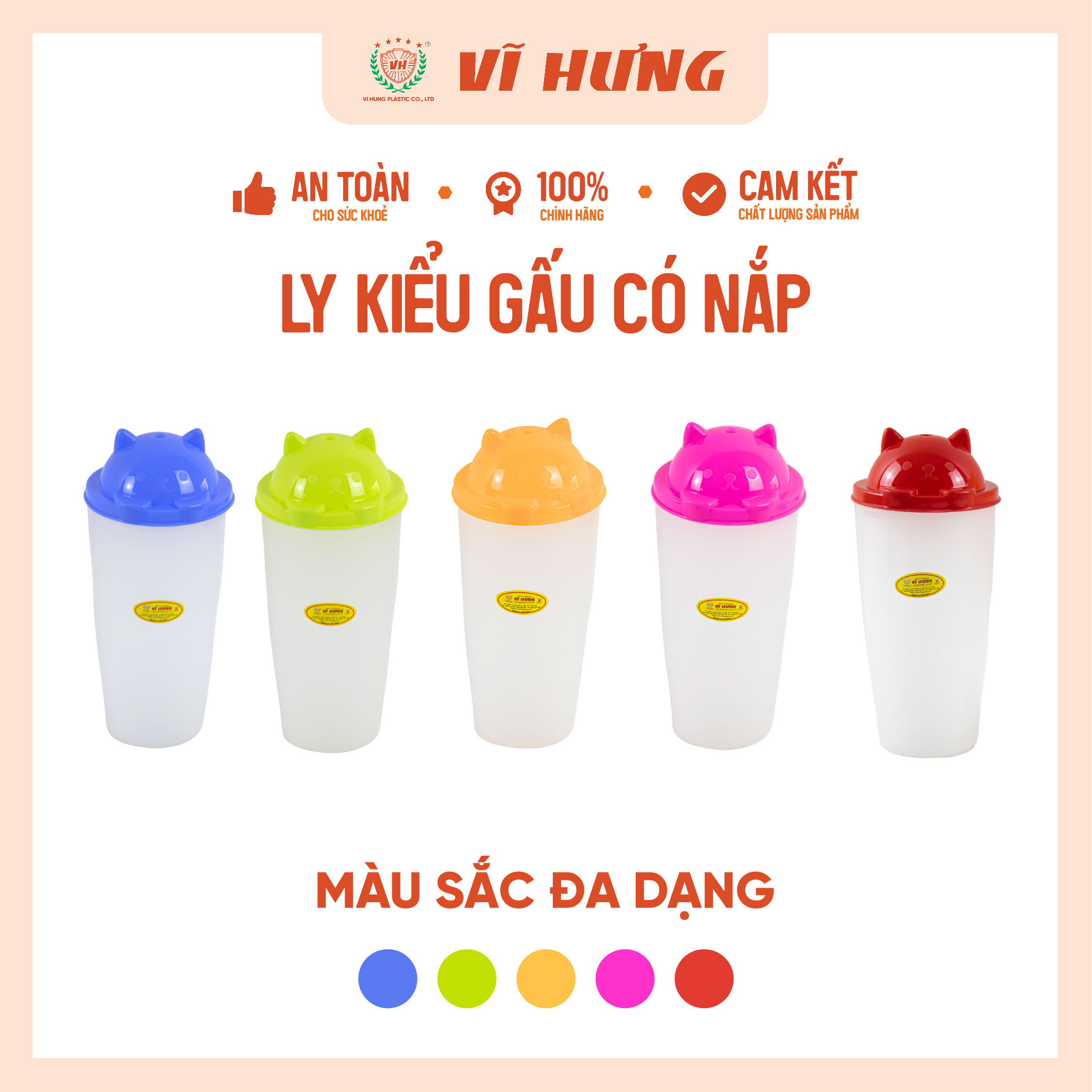 Ly nhựa kiểu gấu