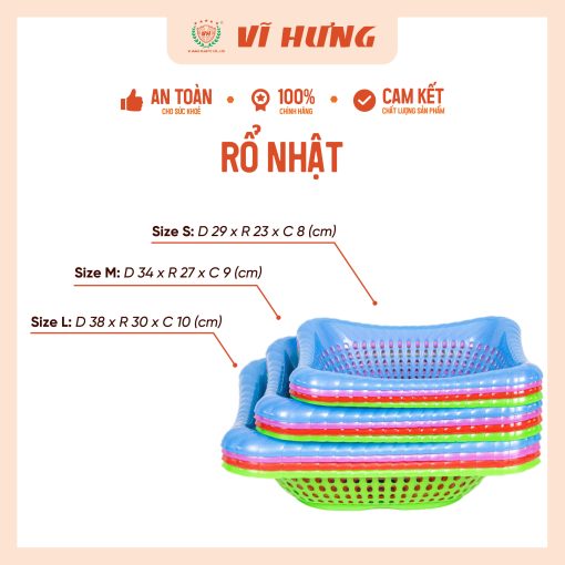 Rổ nhựa Nhật 3T2