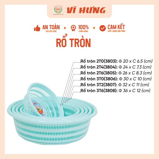 RỔ NHỰA TRÒN 2T6 - Hình ảnh 3