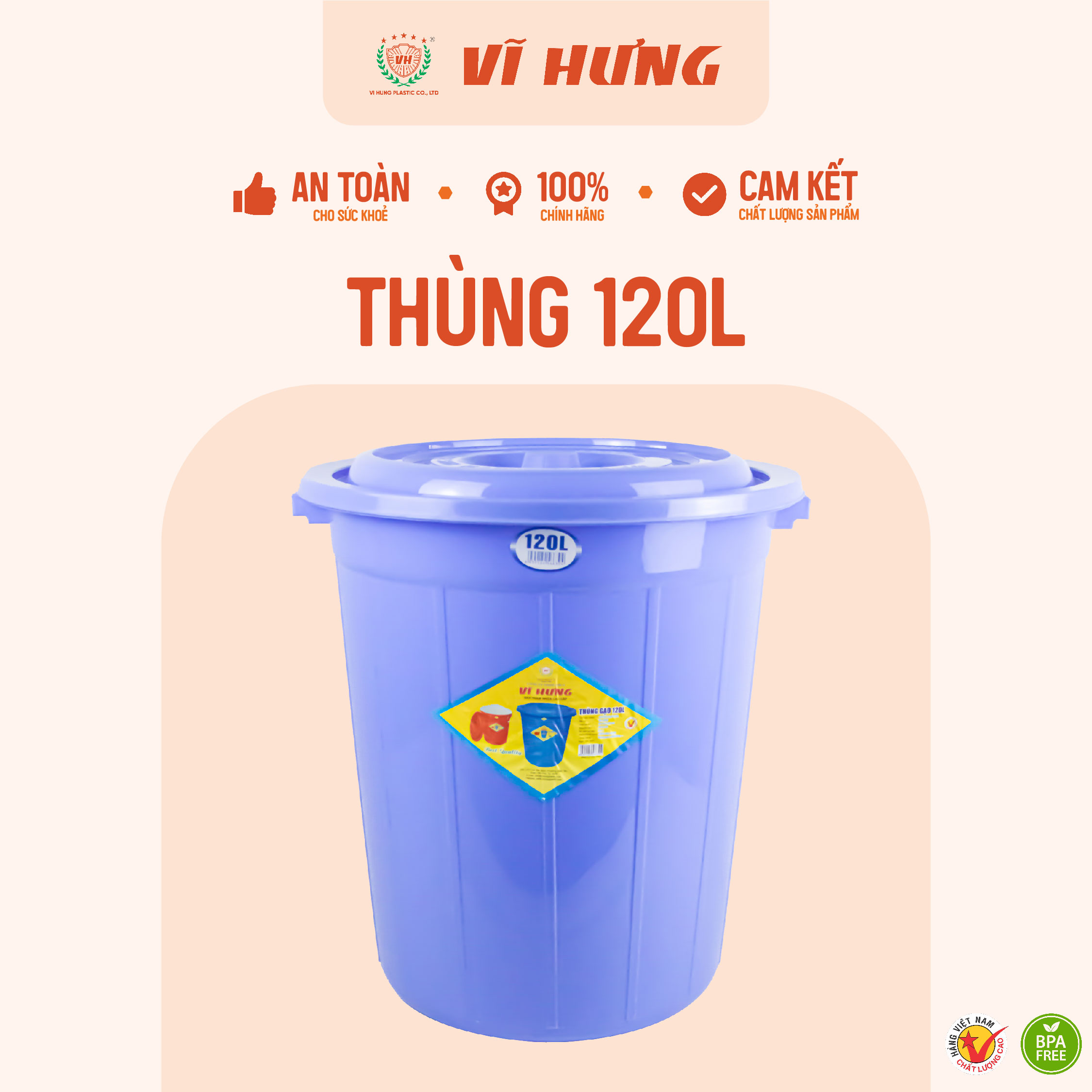 Thùng 120L có nắp