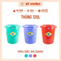 Thùng nhựa 120L có nắp