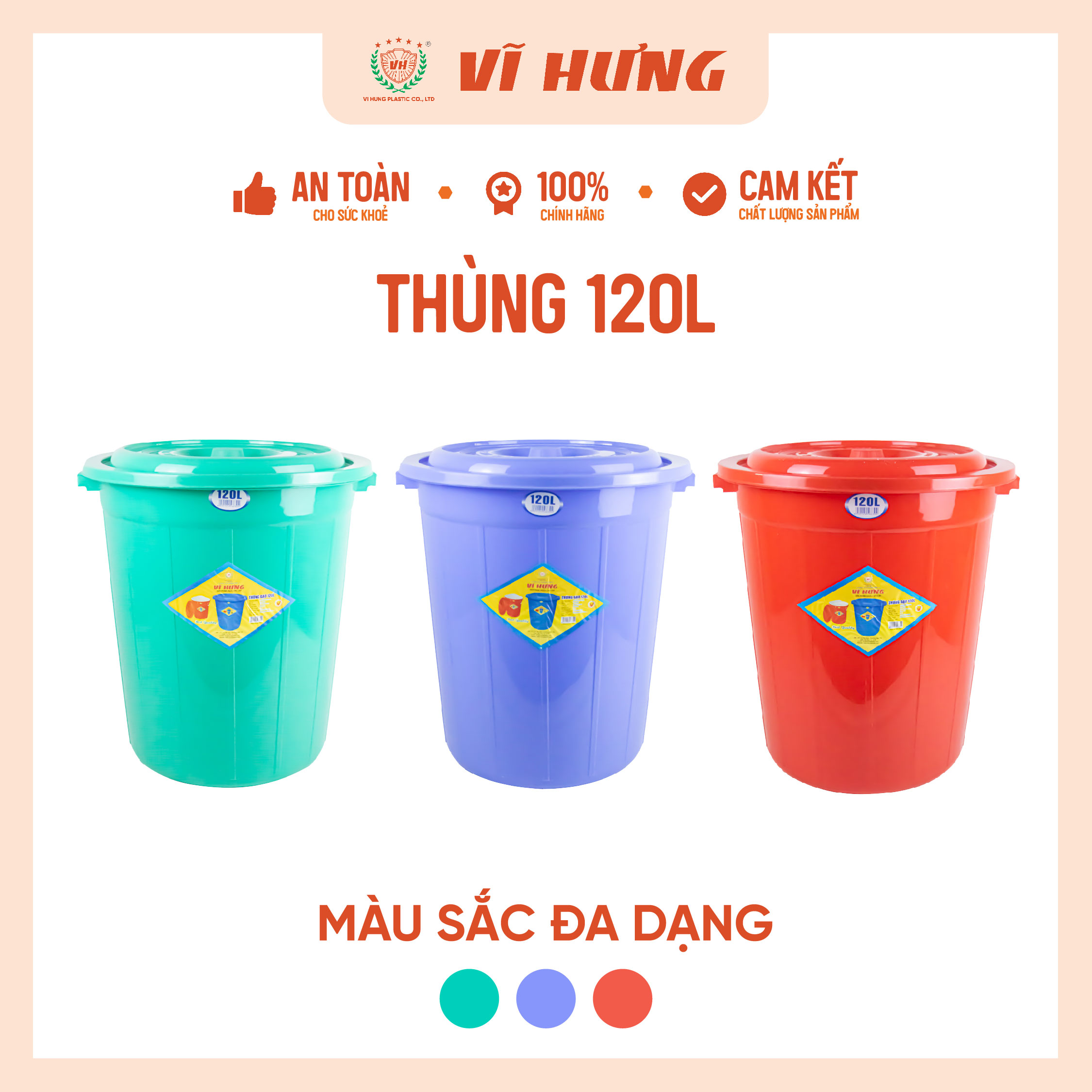 Thùng 120L có nắp