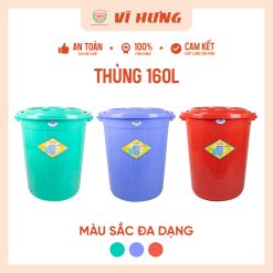 Thùng nhựa 160L có nắp