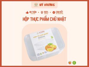 Hộp thực phẩm chữ nhật trong suổt