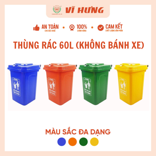THÙNG RÁC 60L (KHÔNG BÁNH XE) - Hình ảnh 4