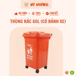 thùng rác 60l (có bánh xe)