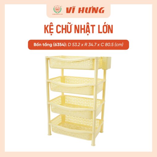 Kệ nhựa chữ nhật lớn 4 tầng (3)