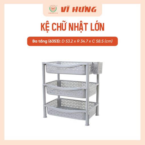 Kệ nhựa chữ nhật lớn 3 tầng (4)