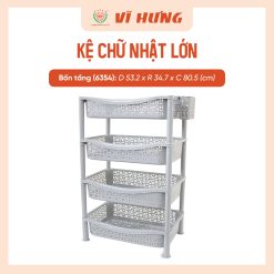 Kệ nhựa chữ nhật lớn 4 tầng (4)