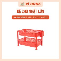 Kệ nhựa chữ nhật lớn 2 tầng (1)