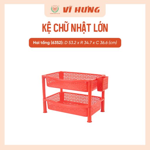 Kệ nhựa chữ nhật lớn 2 tầng (1)