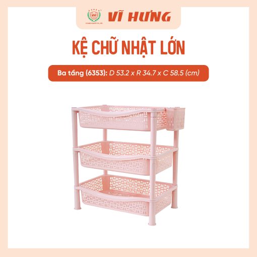 Kệ nhựa chữ nhật lớn 3 tầng (2)