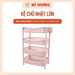Kệ nhựa chữ nhật lớn 4 tầng (1)