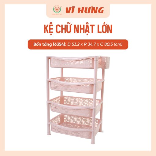 Kệ nhựa chữ nhật lớn 4 tầng (1)