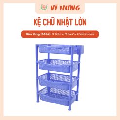 Kệ nhựa chữ nhật lớn 4 tầng (2)