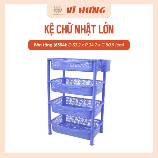 Kệ nhựa chữ nhật lớn 4 tầng (2)