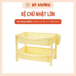 Kệ nhựa chữ nhật lớn 2 tầng