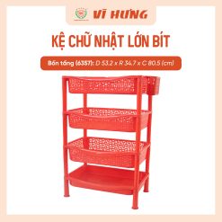 Kệ nhựa chữ nhật lớn bít 4 tầng (4)