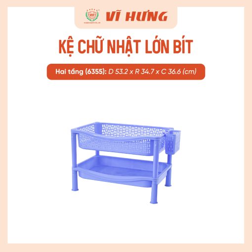 Kệ nhựa chữ nhật lớn bít 2 tầng (1)