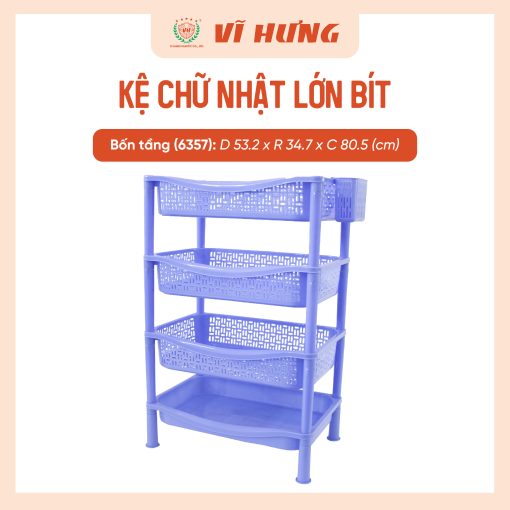 Kệ nhựa chữ nhật lớn bít 4 tầng (1)