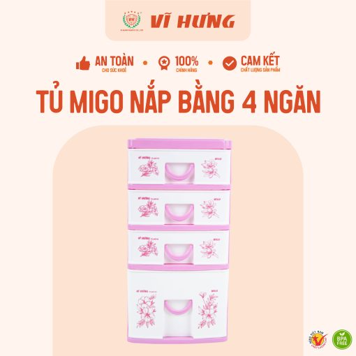 TỦ MIGO NẮP BẰNG 4 NGĂN