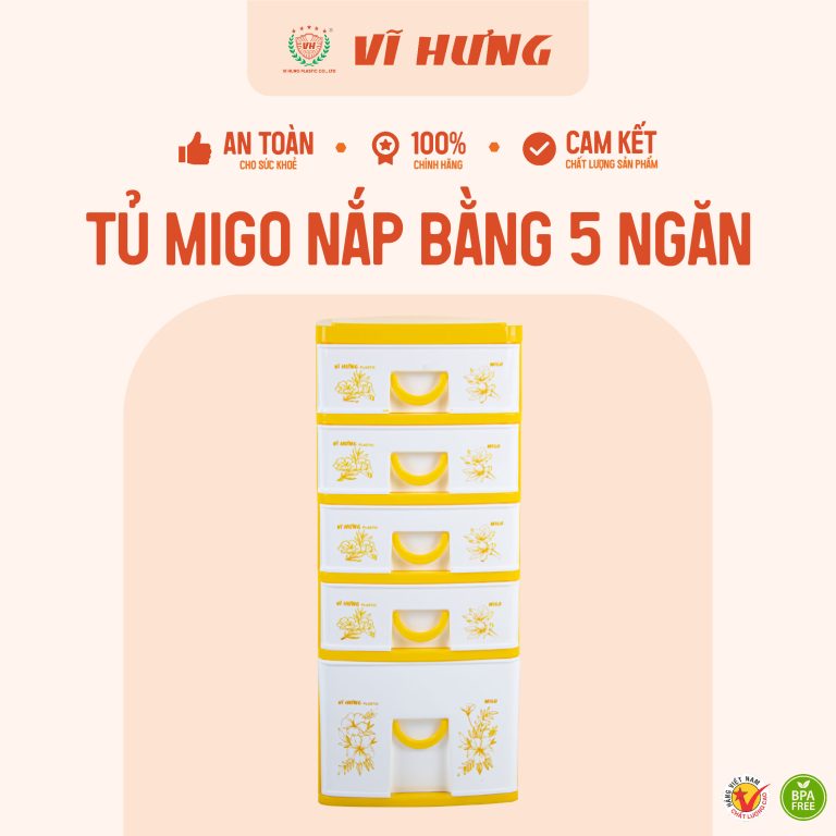 Tủ MIGO nắp bằng 5 ngăn 9163