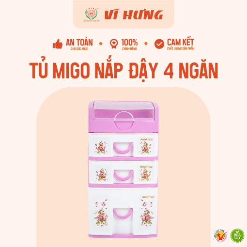 TỦ MIGO NẮP ĐẬY 4 NGĂN