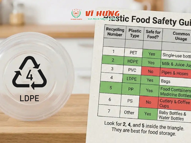 Nhựa LDPE an toàn khi dùng để đựng thực phẩm