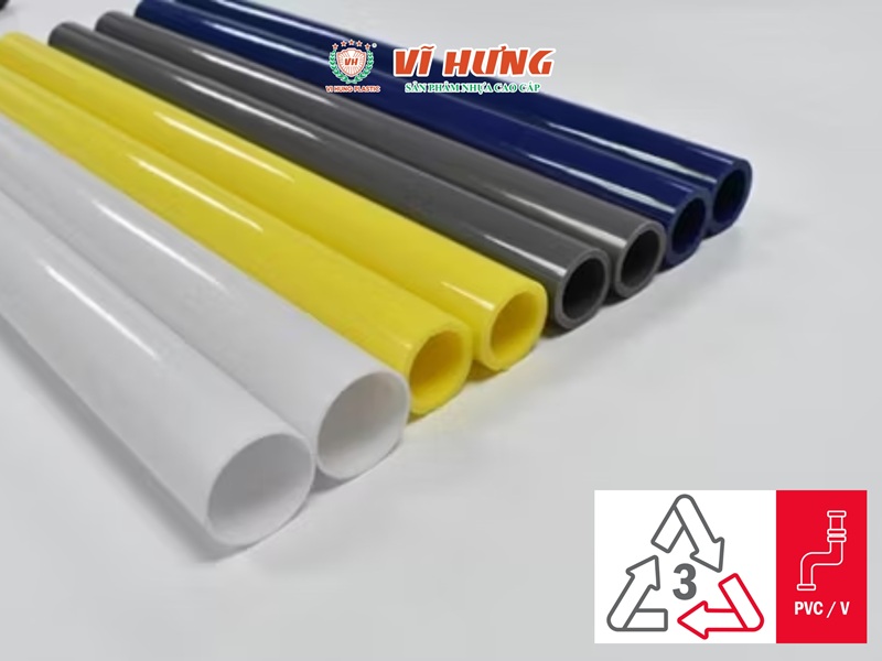 Ông nhựa từ PVC được thêm hạt màu