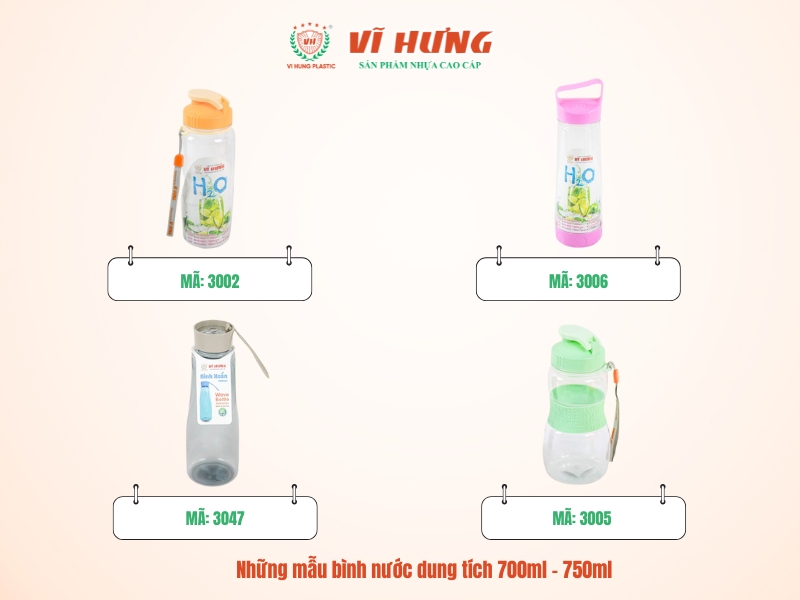 Mẫu bình nước 700ml - 750ml 