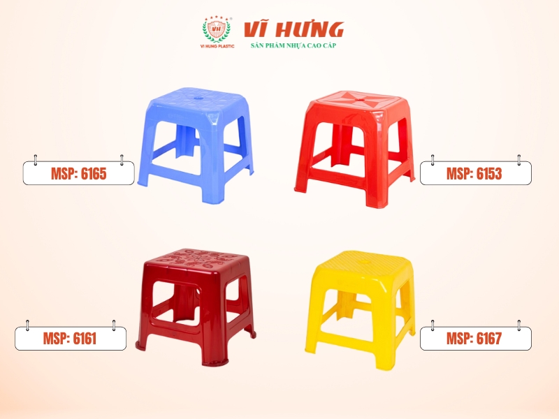 Ghế nhựa lùn giá rẻ nhựa Vĩ Hưng 