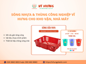 sóng nhựa, thùng công nghiệp cho kho vận, nhà máy