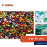 Hạt nhựa tái chế nhiều màu sau quá trình xử lý và nghiền phế liệu nhựa trong nhà máy