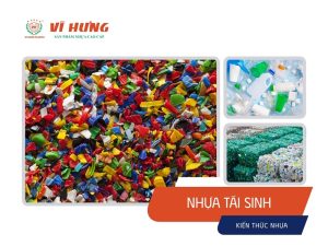 Hạt nhựa tái chế nhiều màu sau quá trình xử lý và nghiền phế liệu nhựa trong nhà máy