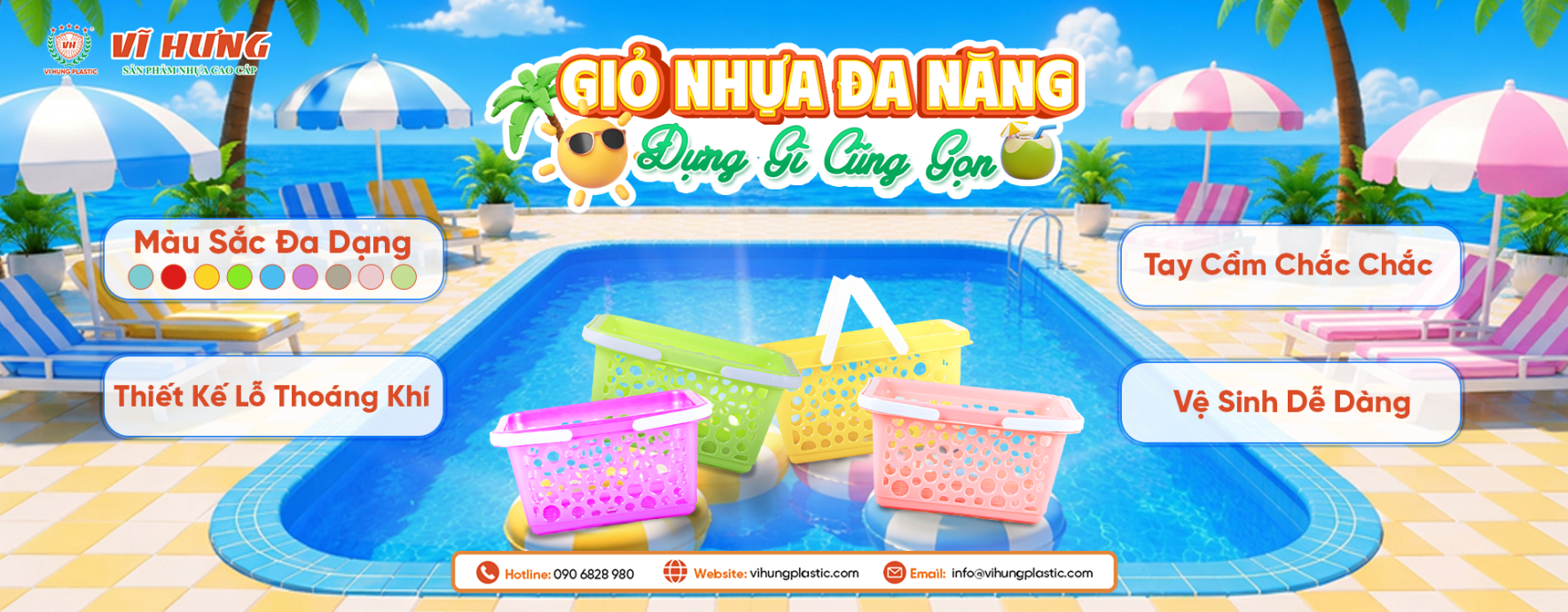 banner giỏ nhựa đa năng